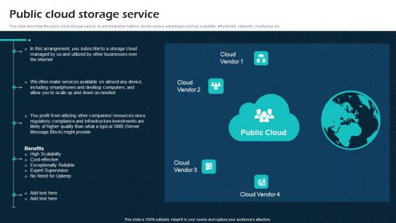 Public Cloud Storage Service Virtual Cloud Network IT Ppt Outline Layouts PDF