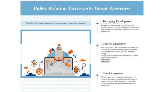 Public Relation Tactics With Brand Awareness Ppt PowerPoint Presentation Gallery Clipart Images PDF