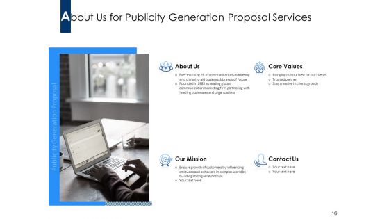 Publicity Generation Proposal Ppt Powerpoint Presentation Complete Deck With Slides