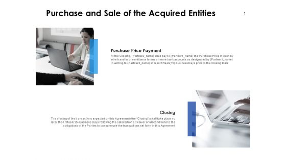 Purchase And Sale Of The Acquired Entities Ppt PowerPoint Presentation Professional Elements