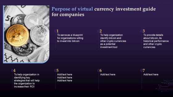 Purpose Of Virtual Currency Investment Guide For Companies Ppt Model Graphics Download PDF