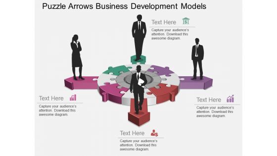 Puzzle Arrows Business Development Models Powerpoint Template