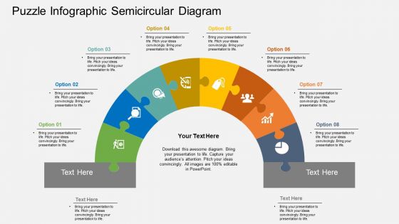 Puzzle Infographic Semicircular Diagram PowerPoint Template
