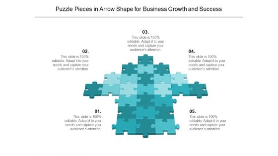 Puzzle Pieces In Arrow Shape For Business Growth And Success Ppt PowerPoint Presentation Ideas Summary