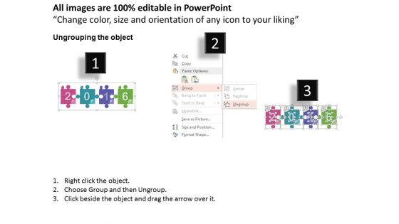 Puzzle Pieces Of Year 2016 Powerpoint Template