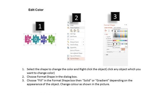 Puzzle Pieces Of Year 2016 Powerpoint Template