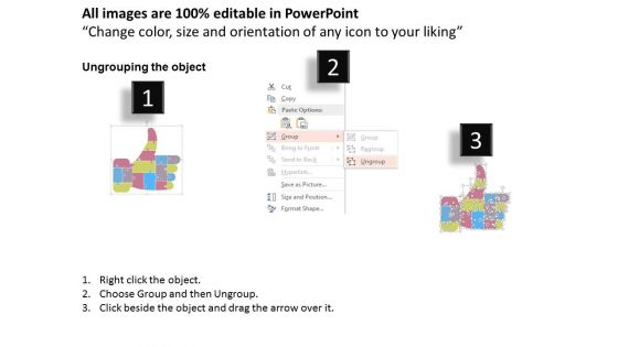 Puzzle Thumb Up Like Symbol Powerpoint Template