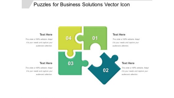 Puzzles For Business Solutions Vector Icon Ppt PowerPoint Presentation Sample PDF