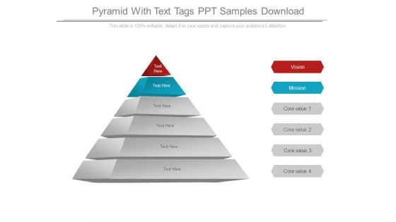 Pyramid With Text Tags Ppt Samples Download