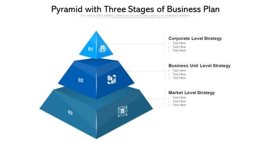 Pyramid With Three Stages Of Business Plan Ppt PowerPoint Presentation Gallery Skills PDF