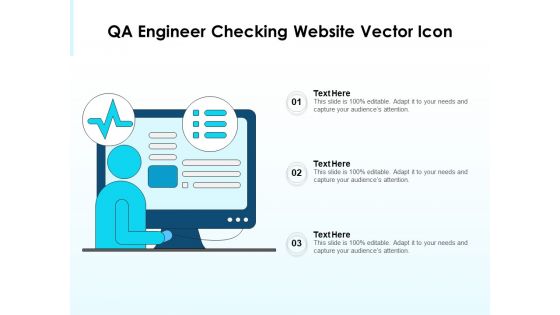 QA Engineer Checking Website Vector Icon Ppt PowerPoint Presentation File Designs PDF