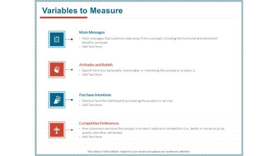 Qualitative Concept Testing Variables To Measure Ppt PowerPoint Presentation Ideas Maker PDF