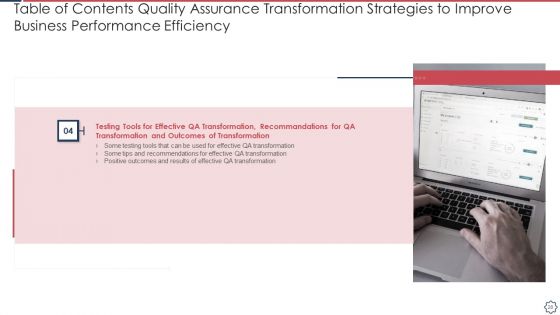 Quality Assurance Transformation Strategies To Improve Business Performance Efficiency Ppt PowerPoint Presentation Complete Deck With Slides