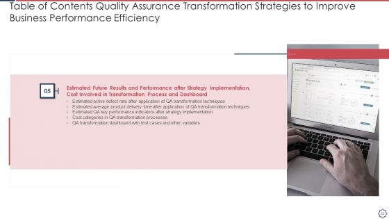 Quality Assurance Transformation Strategies To Improve Business Performance Efficiency Ppt PowerPoint Presentation Complete Deck With Slides