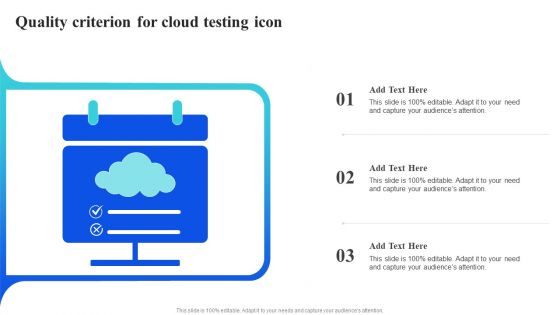 Quality Criterion For Cloud Testing Icon Themes PDF