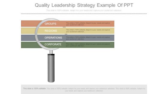 Quality Leadership Strategy Example Of Ppt