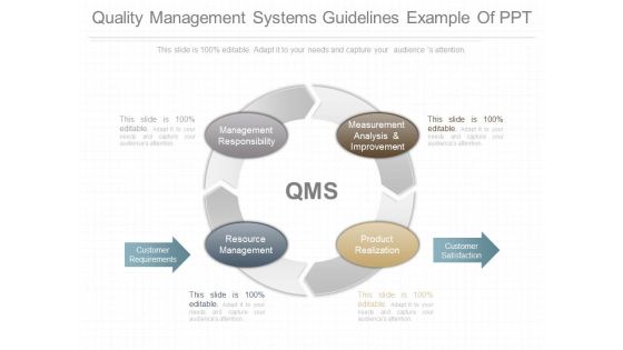 Quality Management Systems Guidelines Example Of Ppt