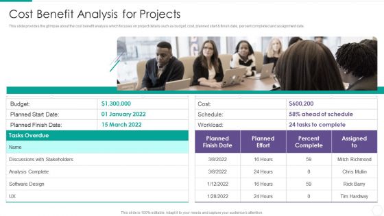 Quantitative Risk Assessment Cost Benefit Analysis For Projects Brochure PDF