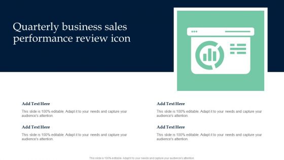 Quarterly Business Sales Performance Review Icon Professional PDF