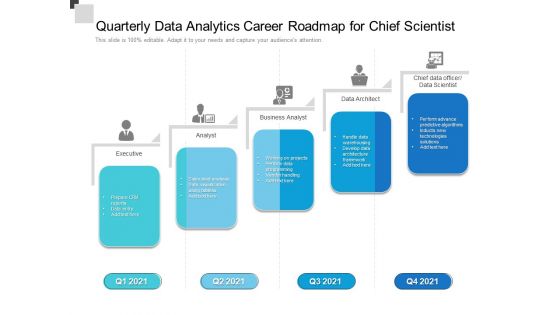 Quarterly Data Analytics Career Roadmap For Chief Scientist Infographics