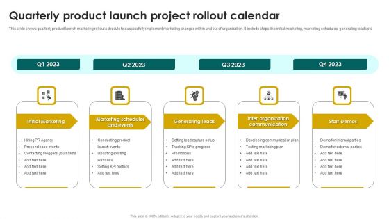 Quarterly Product Launch Project Rollout Calendar Download PDF Quarterly Product Launch Project Rollout Calendar Download PDF