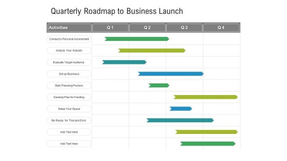 Quarterly Roadmap To Business Launch Background