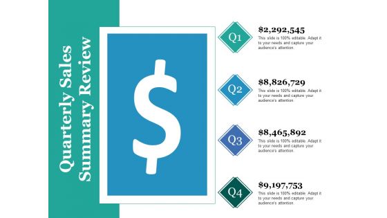 Quarterly Sales Summary Review Ppt PowerPoint Presentation Infographics