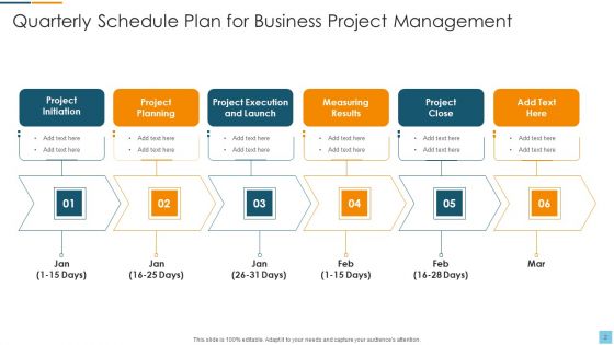 Quarterly Schedule Plan Ppt PowerPoint Presentation Complete With Slides
