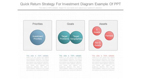 Quick Return Strategy For Investment Diagram Example Of Ppt