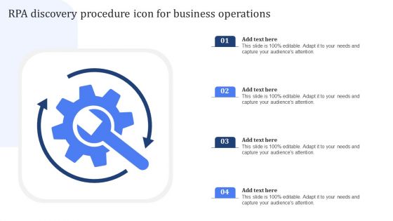RPA Discovery Procedure Icon For Business Operations Information PDF