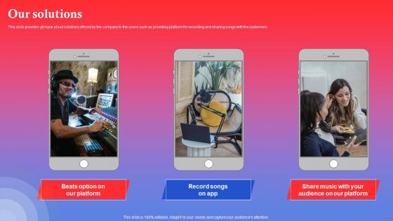 Rapping Platform Investor Funding Elevator Pitch Deck Our Solutions Professional PDF Rapping Platform Investor Funding Elevator Pitch Deck Our Solutions Professional PDF
