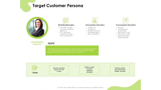 Reach Your Target Audience Target Customer Persona Ppt Ideas Grid PDF