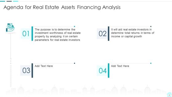 Real Estate Assets Financing Analysis Ppt PowerPoint Presentation Complete With Slides