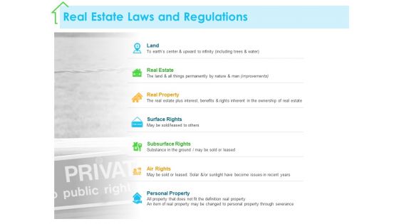 Real Estate Development Real Estate Laws And Regulations Ppt PowerPoint Presentation Show Slide Download PDF
