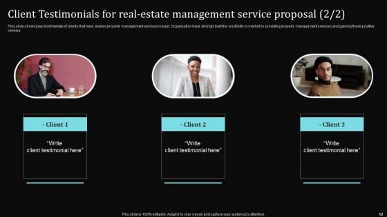 Real Estate Management Service Proposal Ppt PowerPoint Presentation Complete Deck With Slides