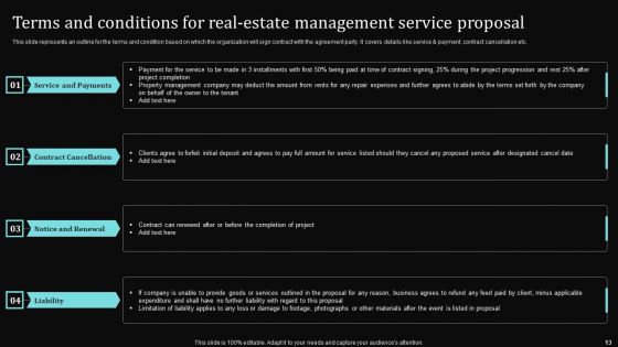 Real Estate Management Service Proposal Ppt PowerPoint Presentation Complete Deck With Slides