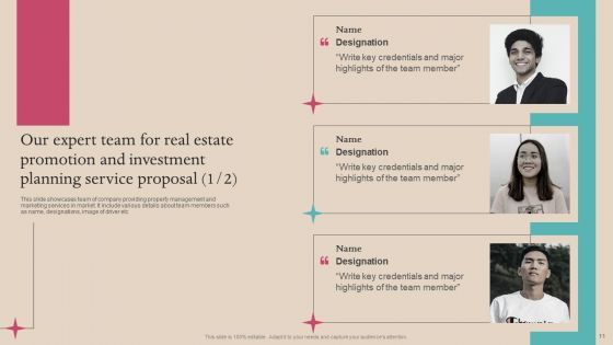 Real Estate Promotion And Investment Planning Service Proposal Ppt PowerPoint Presentation Complete Deck With Slides