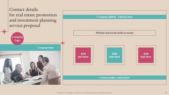 Real Estate Promotion And Investment Planning Service Proposal Ppt PowerPoint Presentation Complete Deck With Slides
