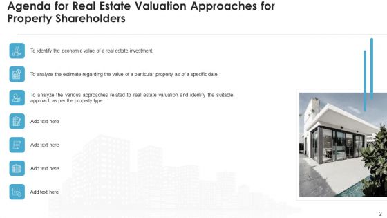 Real Estate Valuation Approaches For Property Shareholders Ppt PowerPoint Presentation Complete Deck With Slides