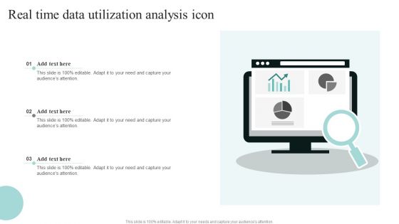Real Time Data Utilization Analysis Icon Summary PDF