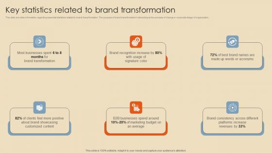Rebranding Procedure Summary Key Statistics Related To Brand Transformation Themes PDF