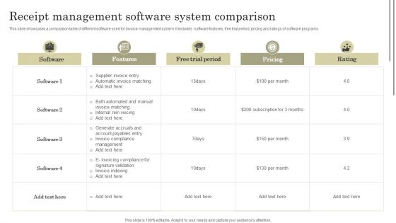 Receipt Management Software System Comparison Themes PDF