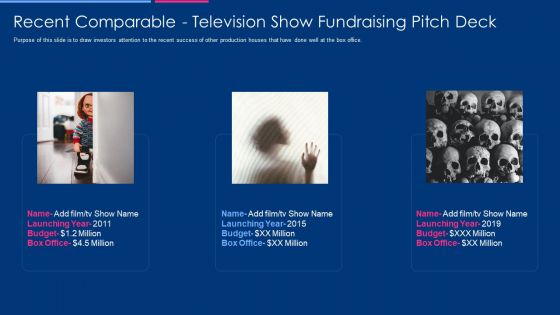 Recent Comparable Television Show Fundraising Pitch Deck Rules PDF