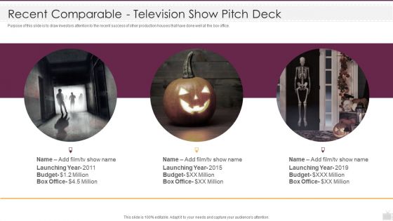 Recent Comparable Television Show Pitch Deck Ppt Outline Information PDF