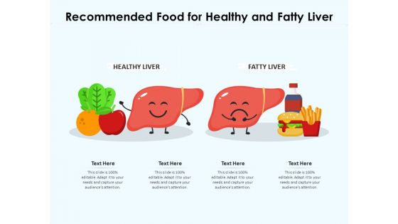 Recommended Food For Healthy And Fatty Liver Ppt PowerPoint Presentation File Clipart PDF