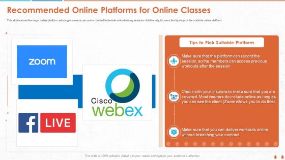 Recommended Online Platforms For Online Classes Background PDF