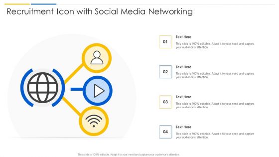 Recruitment Icon With Social Media Networking Sample PDF