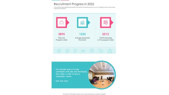 Recruitment Progress In 2022 One Pager Documents Recruitment Progress In 2022 One Pager Documents