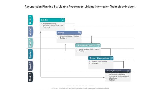 Recuperation Planning Six Months Roadmap To Mitigate Information Technology Incident Graphics