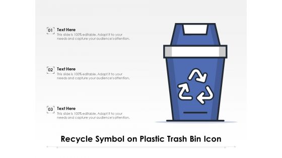 Recycle Symbol On Plastic Trash Bin Icon Ppt PowerPoint Presentation Portfolio Inspiration PDF